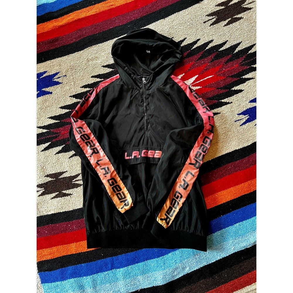 Forever 21 LA GEAR Mens L  Pink &‎ Black Full Zip Windbreaker Jacket